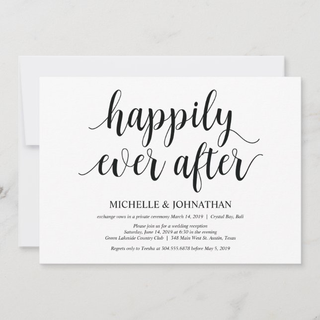 Carte d'invitation pour une réception de mariage i (Devant)