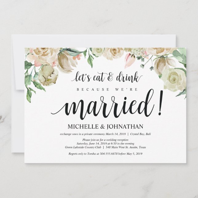 Carte d'invitation pour une réception de mariage p (Devant)