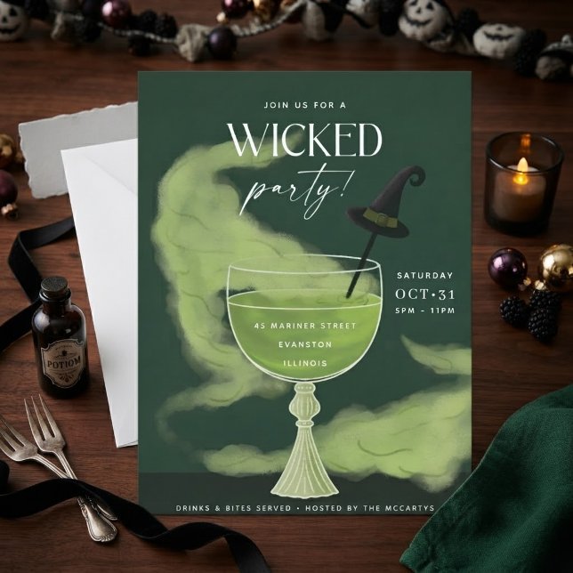 Carte d'invitation pour une soirée cocktail Hallow (Créateur téléchargé)