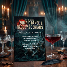 Carte d'invitation pour une soirée dansante Zombie