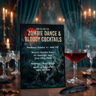 Carte d'invitation pour une soirée dansante Zombie
