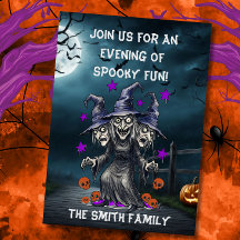 Carte d'invitation pour une soirée Halloween amusa