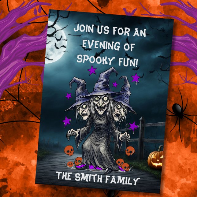 Carte d'invitation pour une soirée Halloween amusa (Créateur téléchargé)