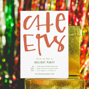 Carte d'invitation Red Cheers Holiday Party