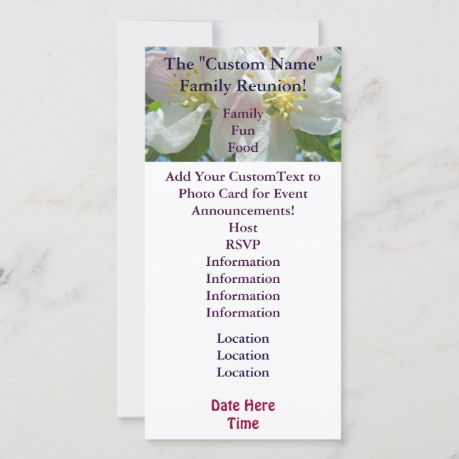 Carte d'invitation Reunion familiale Événement Blo (Devant)