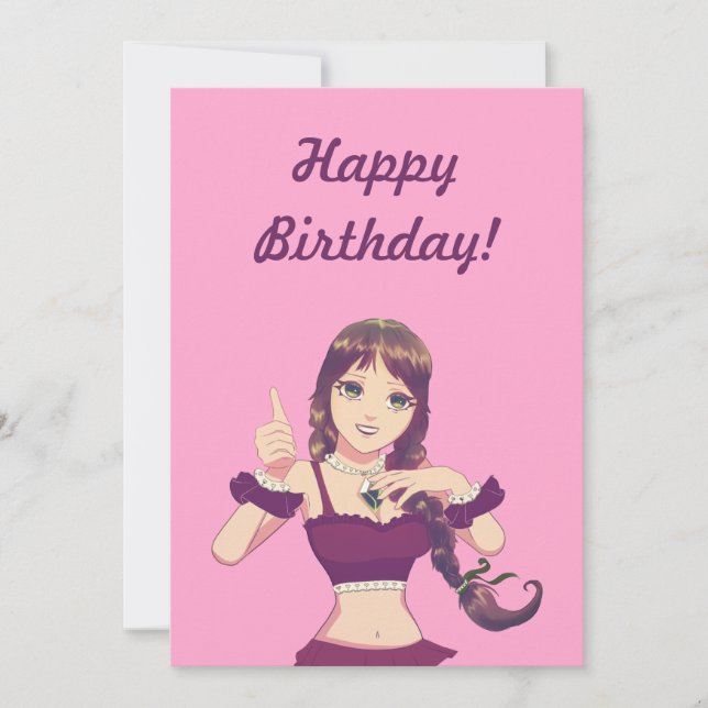 Carte d'invitation rose pour l'anniversaire d'une  (Devant)