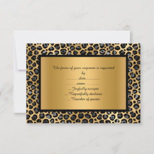 CARTE D'INVITATION RSVP À MOTIF LÉOPARD LUXUEUX