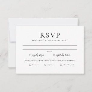 Carte d'invitation RSVP minimaliste simple et élég