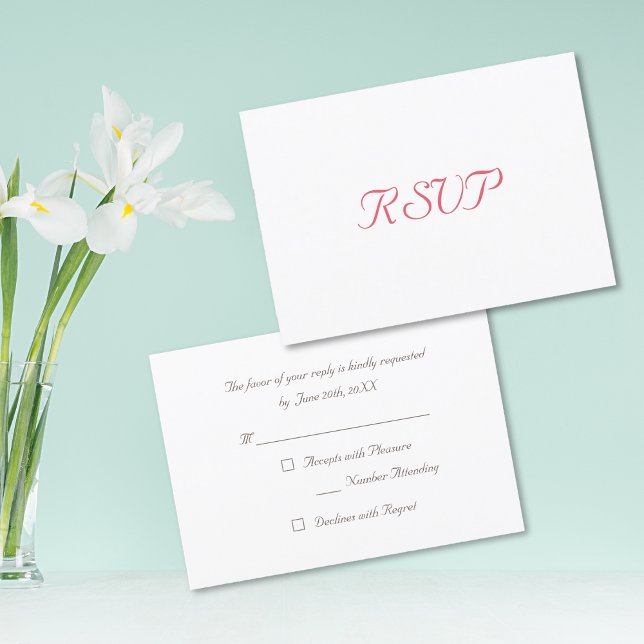 Carte d'invitation RSVP personnalisée simple et él (Custom Simple Elegant Party RSVP Invitation Card)