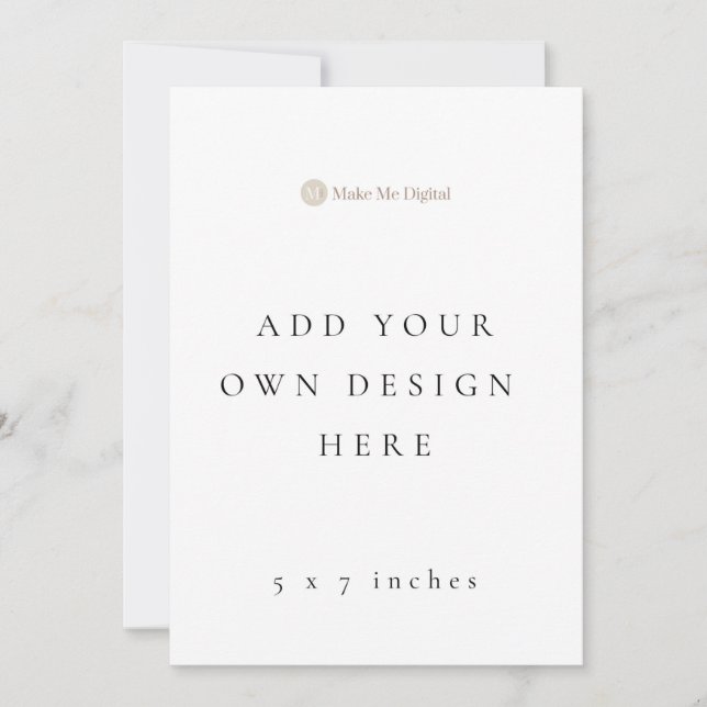 Carte d'invitation simple face 5 x 7 pouces en for (Devant)