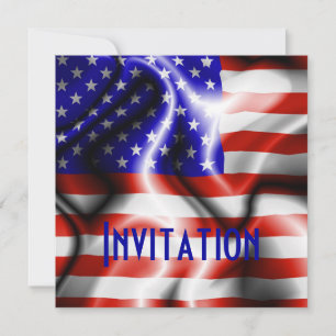 Carte d'invitation Stars and Stripes USA Flag