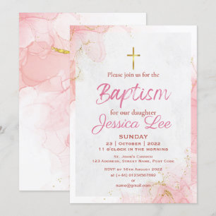 Carte d'invitation stylish rose fille