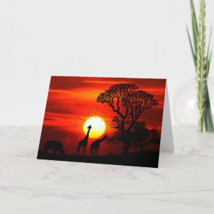 Carte d'invitation Sunset Africain, Carte postale