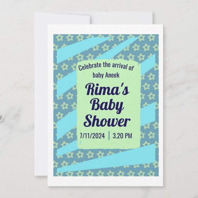 Carte d'invitation sur Baby shower personnalisée p (Devant)