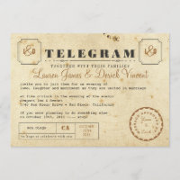 Carte d'invitation Telegram vintage
