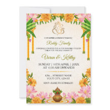 Carte d'invitation Traditionnelle Marigold Kalyana