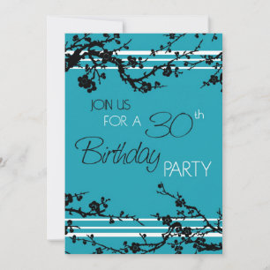 Carte d'invitation Turquoise 30e anniversaire