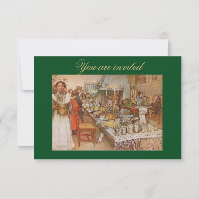Carte d'invitation veille de Noël Carl Larsson 190 (Devant)