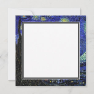 carte d'invitation vierge, van Gogh nuit étoilée