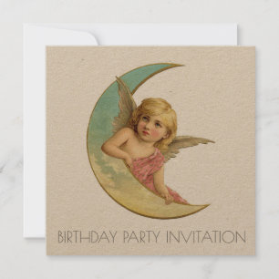 CARTE D'INVITATION vintage ANGE VICTORIEN