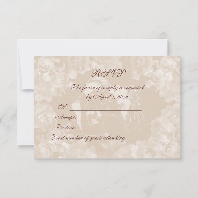 Carte d'invitation vintage Gardenia RSVP (Devant)