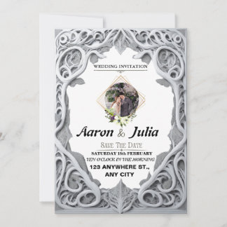 Carte d'invitation vintage pour annoncer la date d