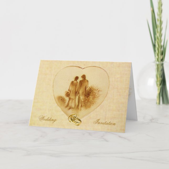 Carte d'invitation Vintage Wedding (Devant)