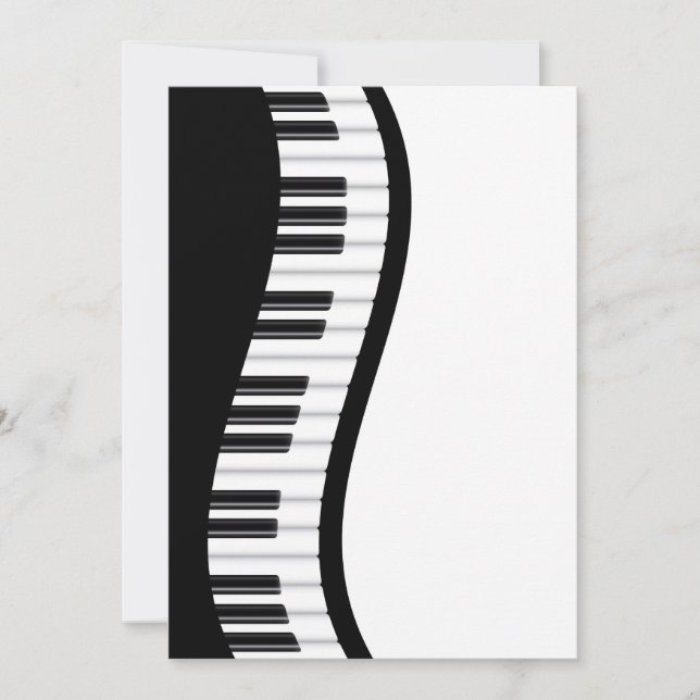 Carte d'invitation Wavy Piano Keyboard (Devant)