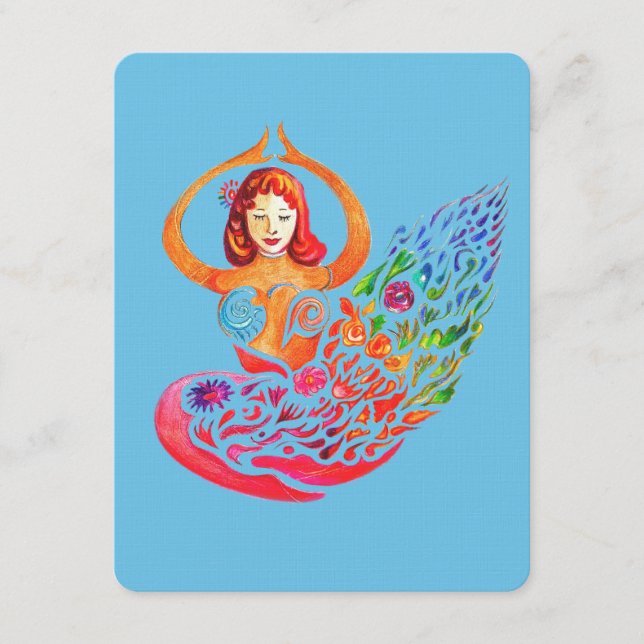 Carte d'invitation Yoga Méditation Couleurs Arc-en (Devant)
