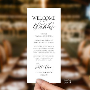 Carte d'invité de réception élégante "Bienvenue et