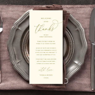 Carte d'invité de réception élégante "Bienvenue et