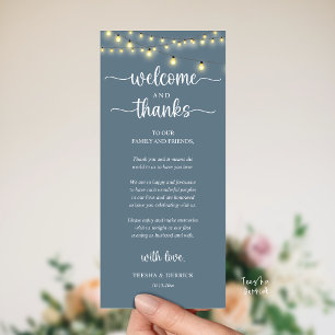 Carte d'invité de réception rustique "Bienvenue et