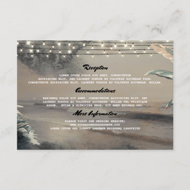 Carte d'invité pour Mariage d'informations de chaî (Devant)