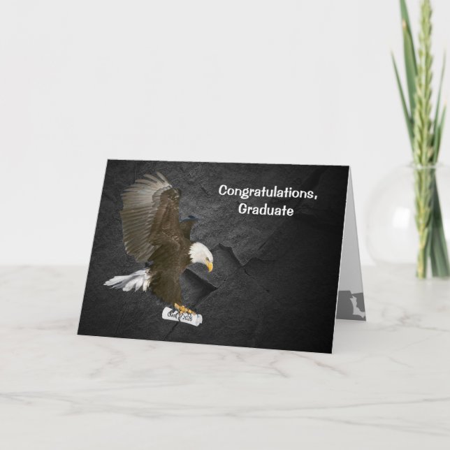 Carte Diplômé 2026 Aigle royal avec diplôme (Devant)