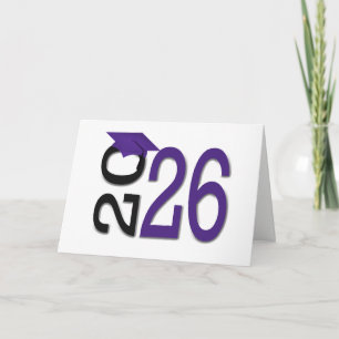 Carte Diplômé 2026 Violet et Noir