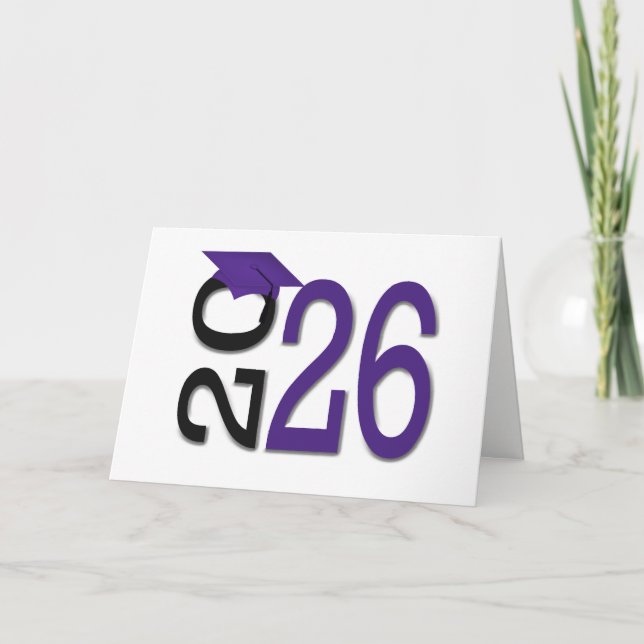 Carte Diplômé 2026 Violet et Noir (Devant)