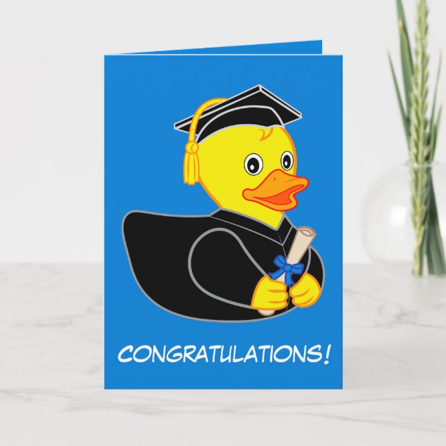Carte Diplôme avec Ducky Cartoon en caoutchouc (Devant)