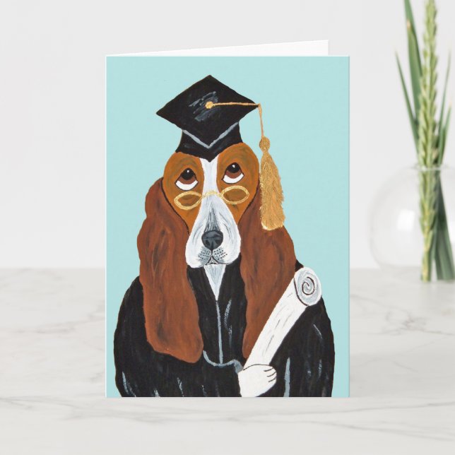 Carte Diplômé Basset Hound (Devant)
