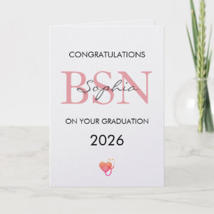 Carte Diplôme BSN Nom Personnalisé Promotion 2026