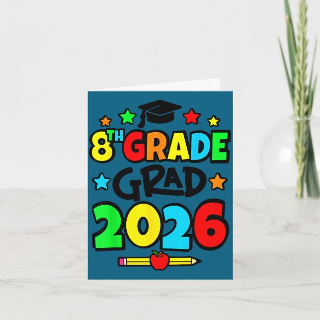 Carte diplômé de 8e année 2026 fin de 8e année  (Devant)