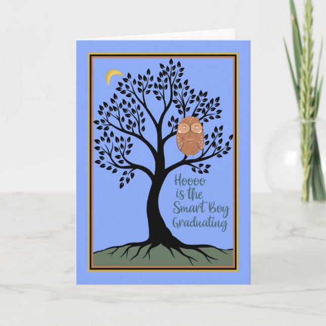 Carte Diplôme de 8e année avec hibou (Devant)