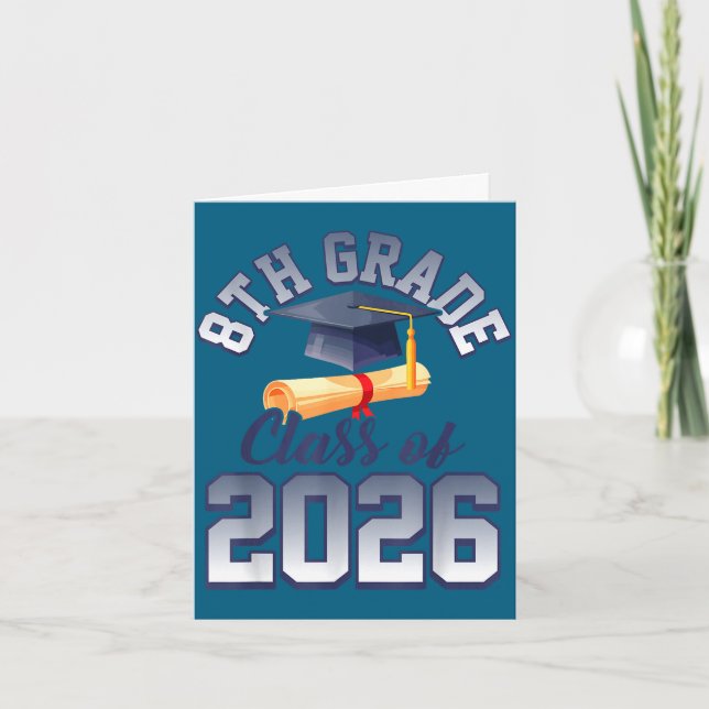 Carte diplômé de 8e année de la promotion 2026  (Devant)