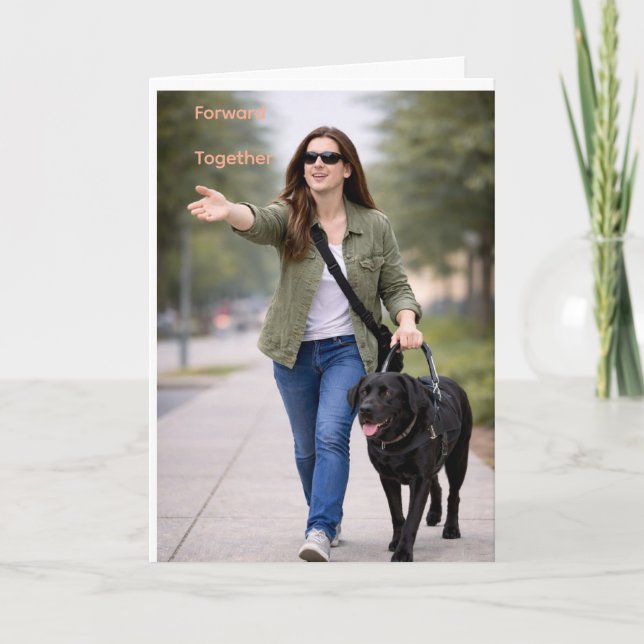 Carte Diplôme de chien guide Black Lab Forward Together  (Devant)