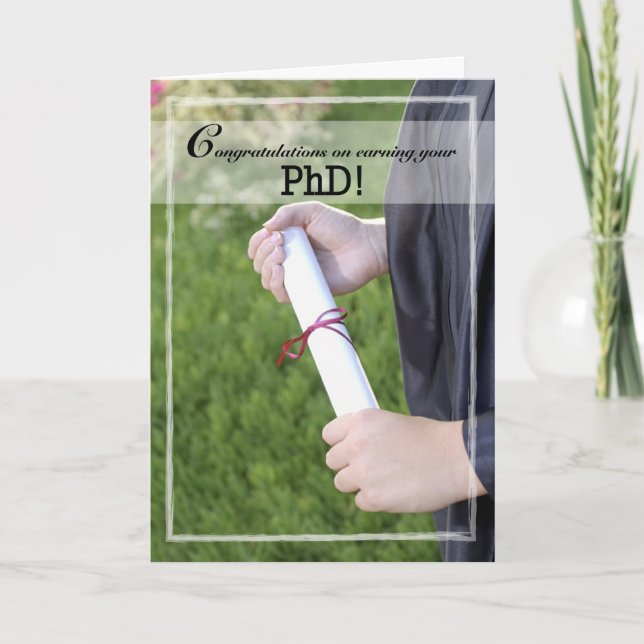 Carte Diplôme de doctorat Félicitations, Diplôme (Devant)