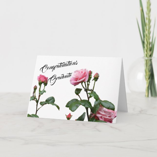 CARTE DIPLÔME DE FÉLICITATIONS AVEC DES ROSES (Devant)