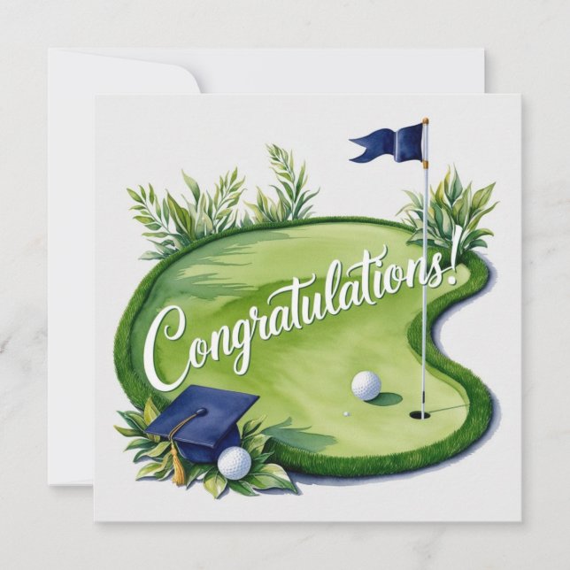 Carte Diplôme de golf Félicitations pour avoir mis vert (Devant)