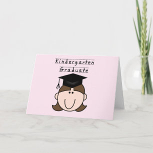 Carte Diplômé de jardin d'enfants de fille de brune
