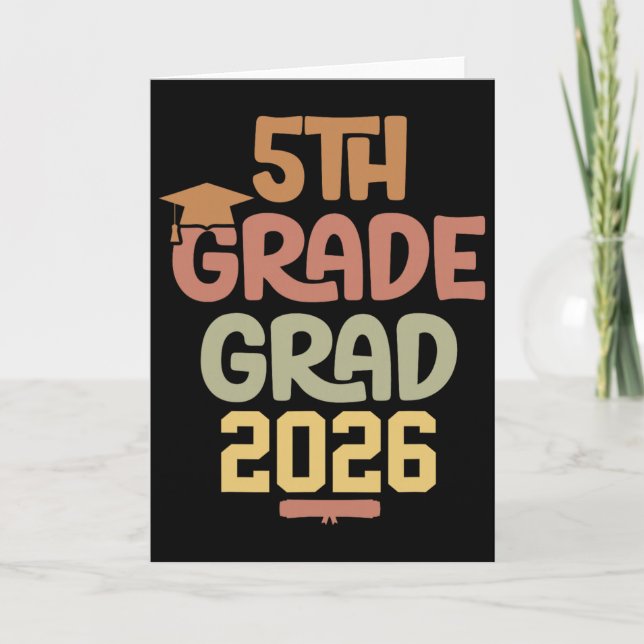 Carte Diplômé de l'école élémentaire 5e année Cl 2026 (Devant)
