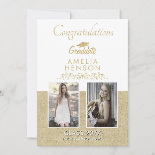 Carte Diplômé de Rustic Gold 2022 2 Photo Remise des dip