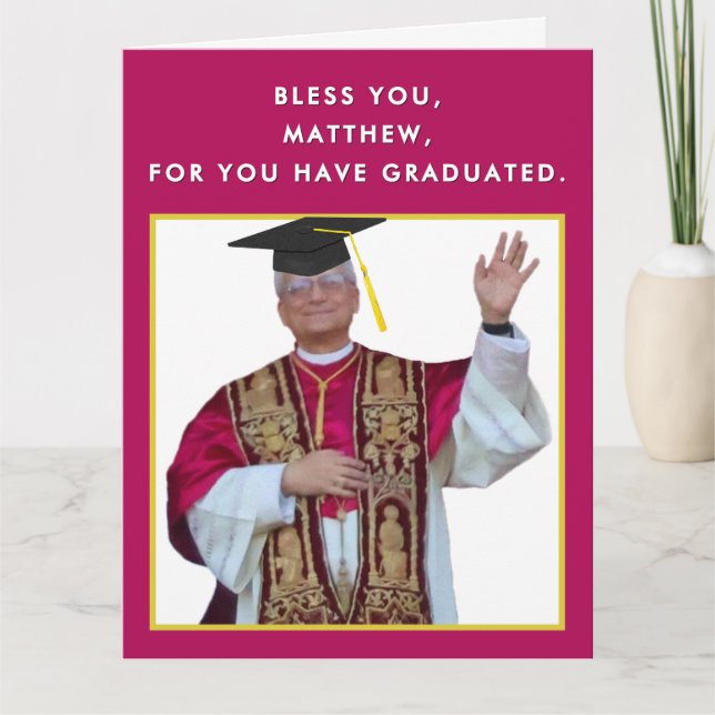Carte Diplôme d'une école catholique drôle (Devant)